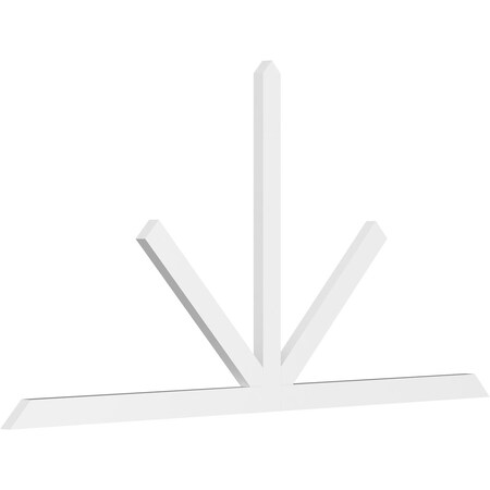 Ekena Millwork Saratoga Architectural Grade PVC Gable Bracket, 108"W x 54"H x 2"D x 4"F, 12/12 Pitch GBP108X54X0204SAR00